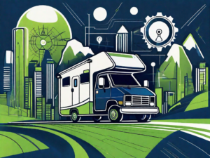 A sleek rv on a highway