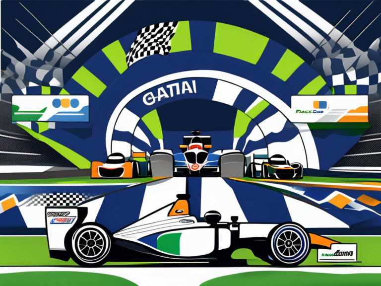 Rev Up Your Marketing Game: Strategies for Dealership Promotion 4 A race car with various marketing tools like a megaphone