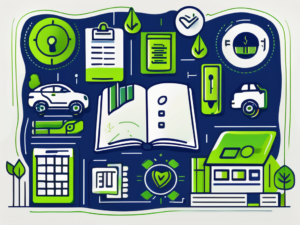 A manual book with symbolic icons representing finance