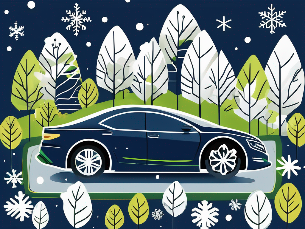 How to be a Good Car Salesman by Engaging Delivered Clients Year Round 1 A car dealership with different types of cars and seasonal elements (like snowflakes