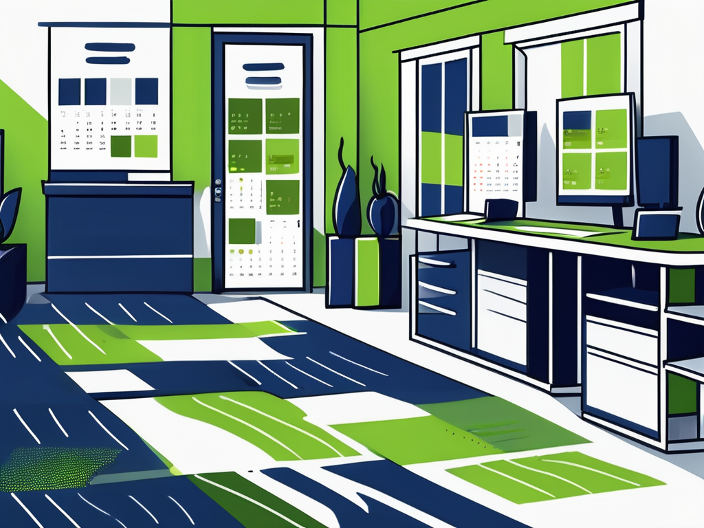 How to Boost Dealership Sales Appointment Making Skills for Good 1 A dealership showroom with highlighted phone and calendar symbols