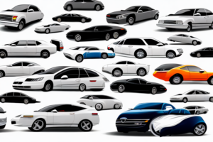 A car dealership with a variety of cars in the lot