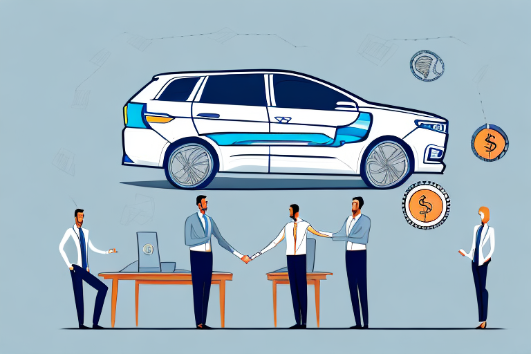 7 Proven Car Salesman Tips to Close More Deals 8 A car dealership with a customer and a salesperson