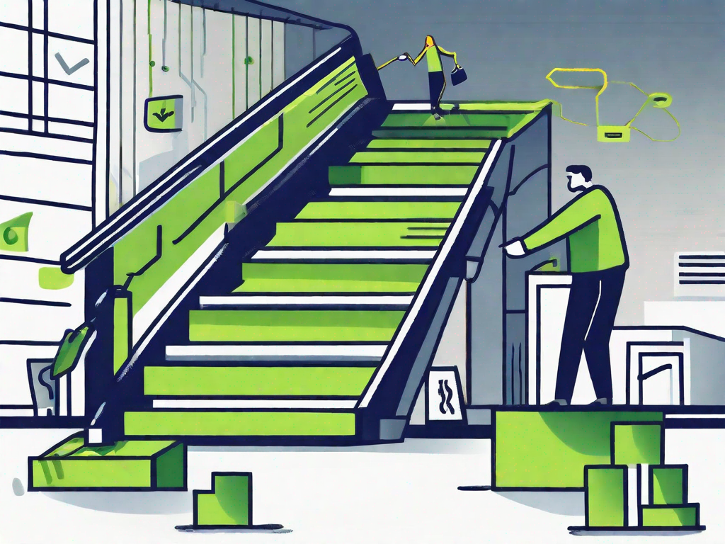 4 Steps to Successful Car Sales 1 A seven-step staircase with each step representing a different stage of the car sales process