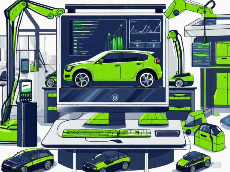 Optimizing Inventory: 6 Ways Auto Dealer Reconditioning Software Can Help 1 A car dealership lot with a computer screen showing a reconditioning software interface