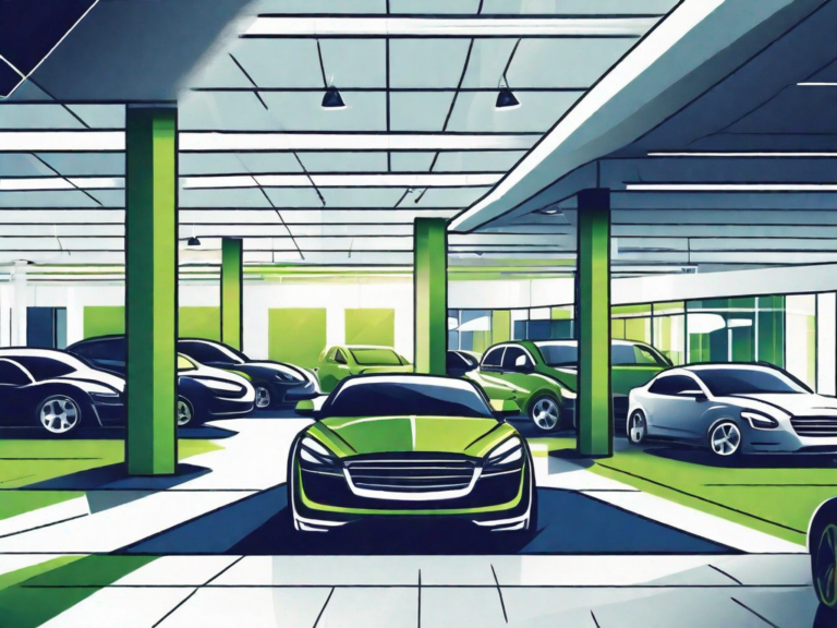 Insider Tips on Owning a Car Dealership Successfully 3 A bustling car dealership with various types of cars displayed prominently