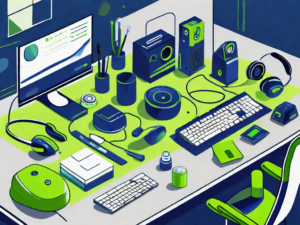 A well-organized workspace with various tools