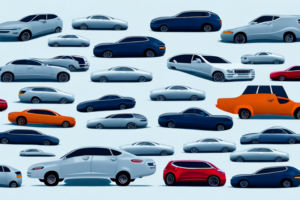 A used car dealership with cars parked in the lot