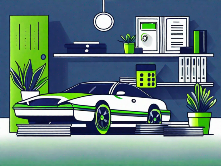 Crucial Accounting Practices for Dealerships: A Comprehensive Guide 1 A car dealership with a ledger book and calculator