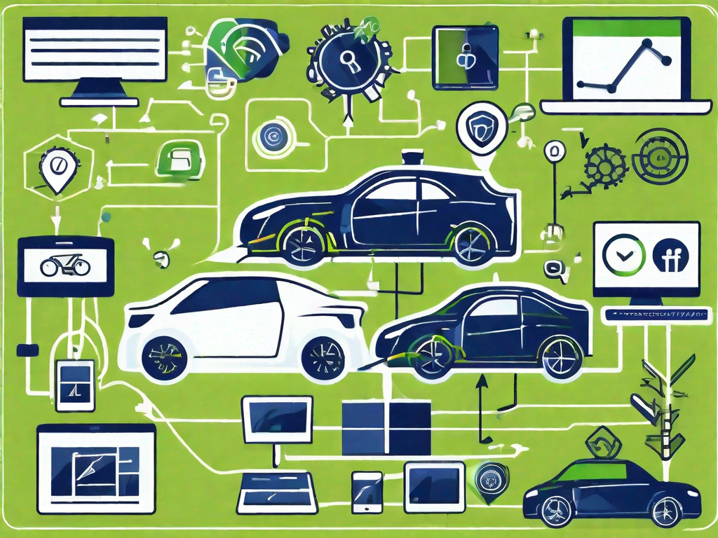 Fast-Track Digital Marketing Techniques for Car Dealerships: Boost Your Sales Now 1 A digital device with symbols of digital marketing tools like social media icons